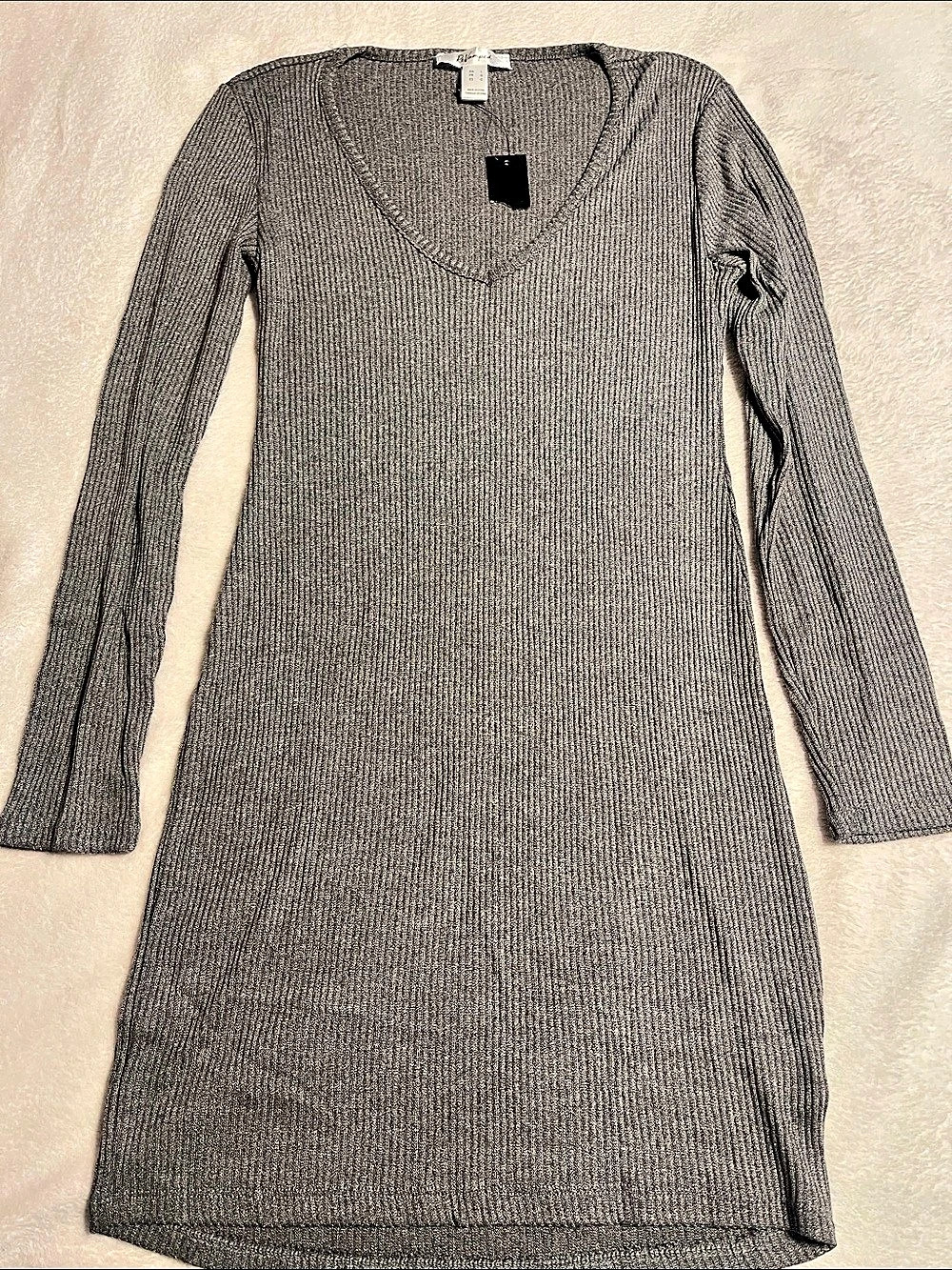ReVamped Gray Ribbed Mini Dress Size Large NWT